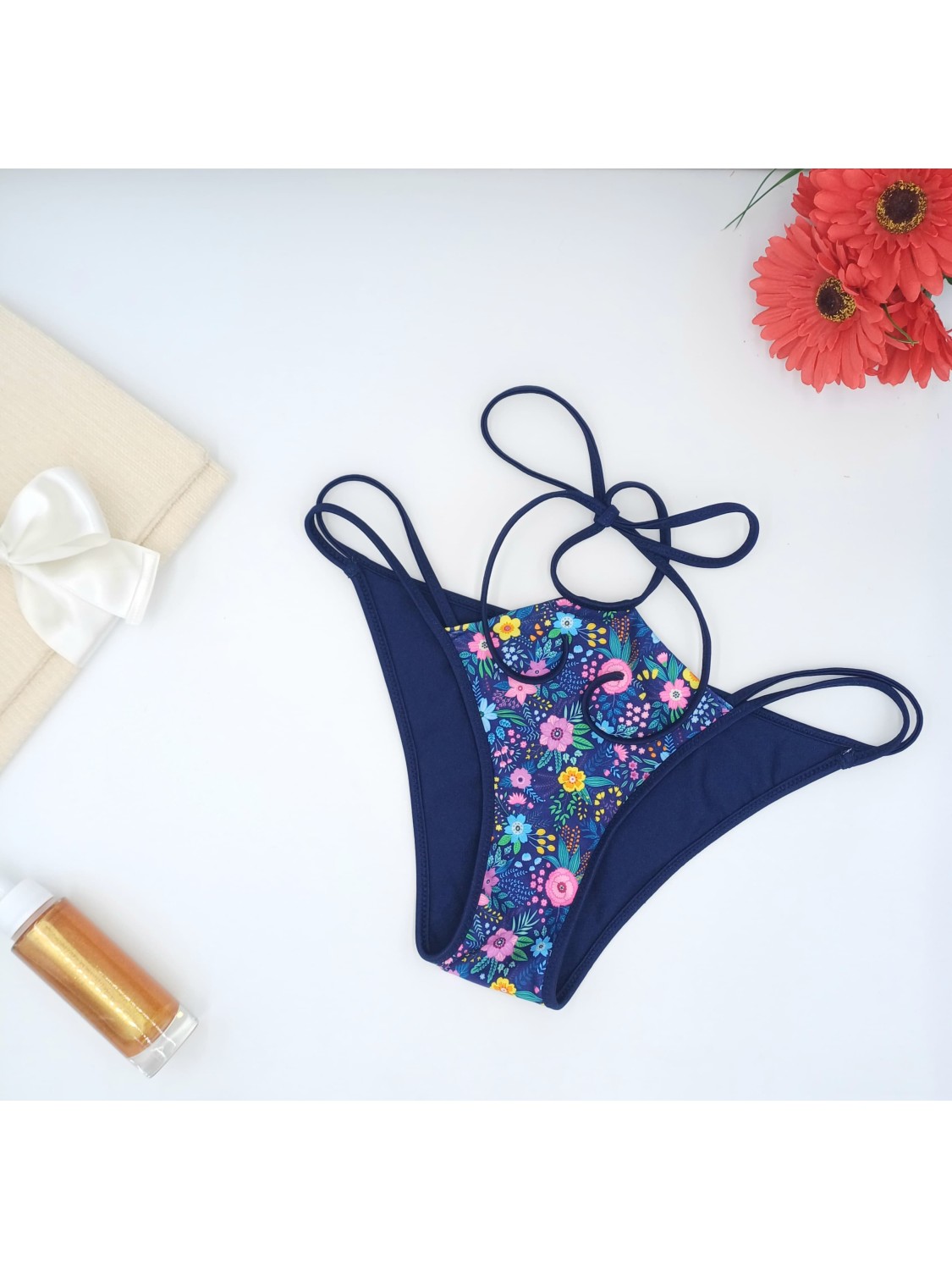 Slip Aisha Flowers Blu